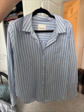 Lucky Brand Blue & White Stripe Button-Up Shirt